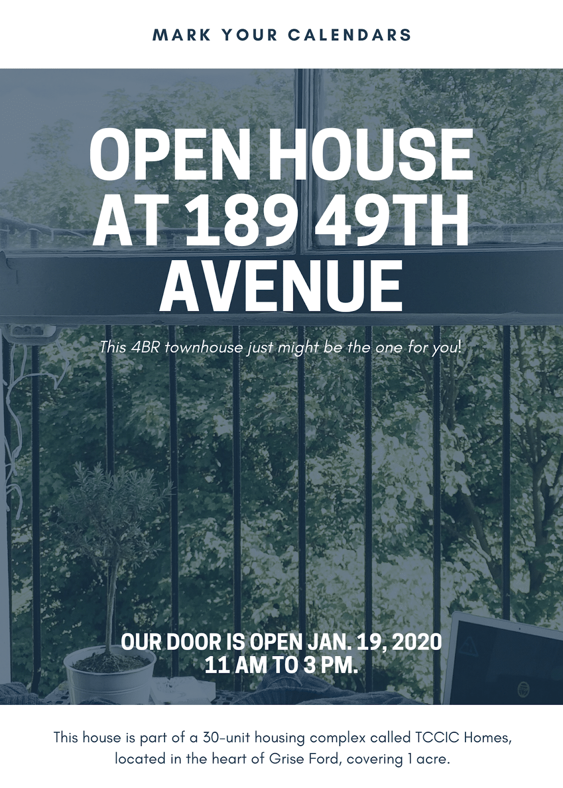 Bold Open House Flyer Template free on Canva