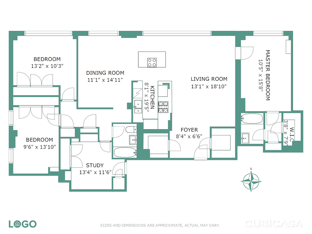 A typical floorplan generated by Cubicasa