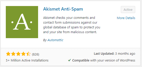 Akismet WordPress Anti-spam Plugin