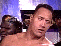 gif of the Rock rolling his eyes as if to say this is a really bad joke but ok.