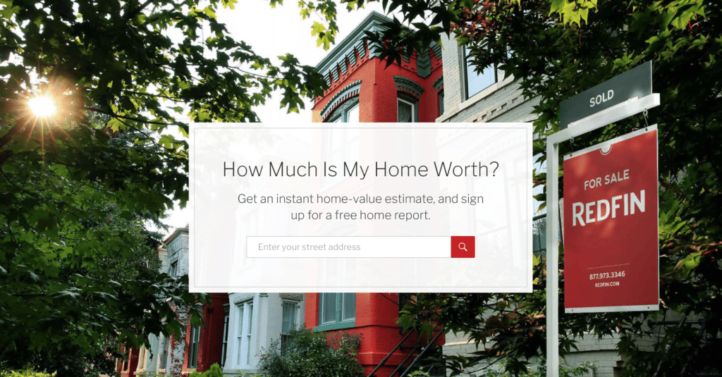 redfin real estate landing page