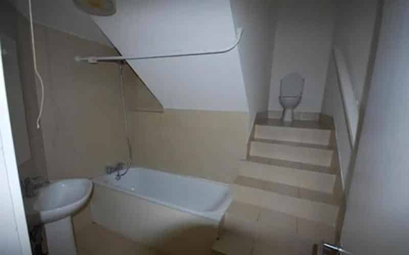 bad real estate photos: Bathroom with toilet at the top of the stairs