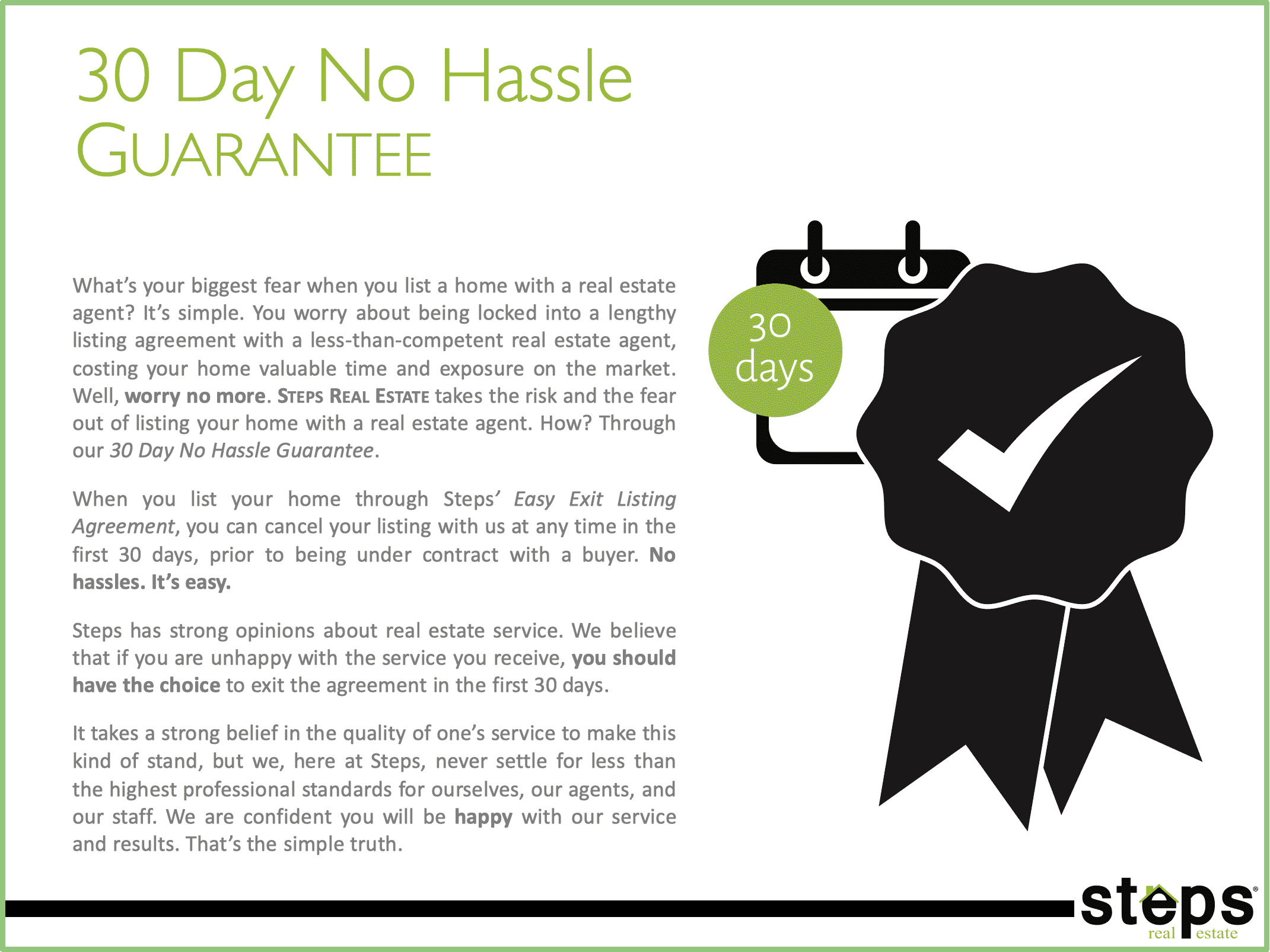 30-Day No Hassle Guarantee