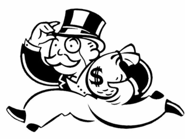 Monopoly man with money bag