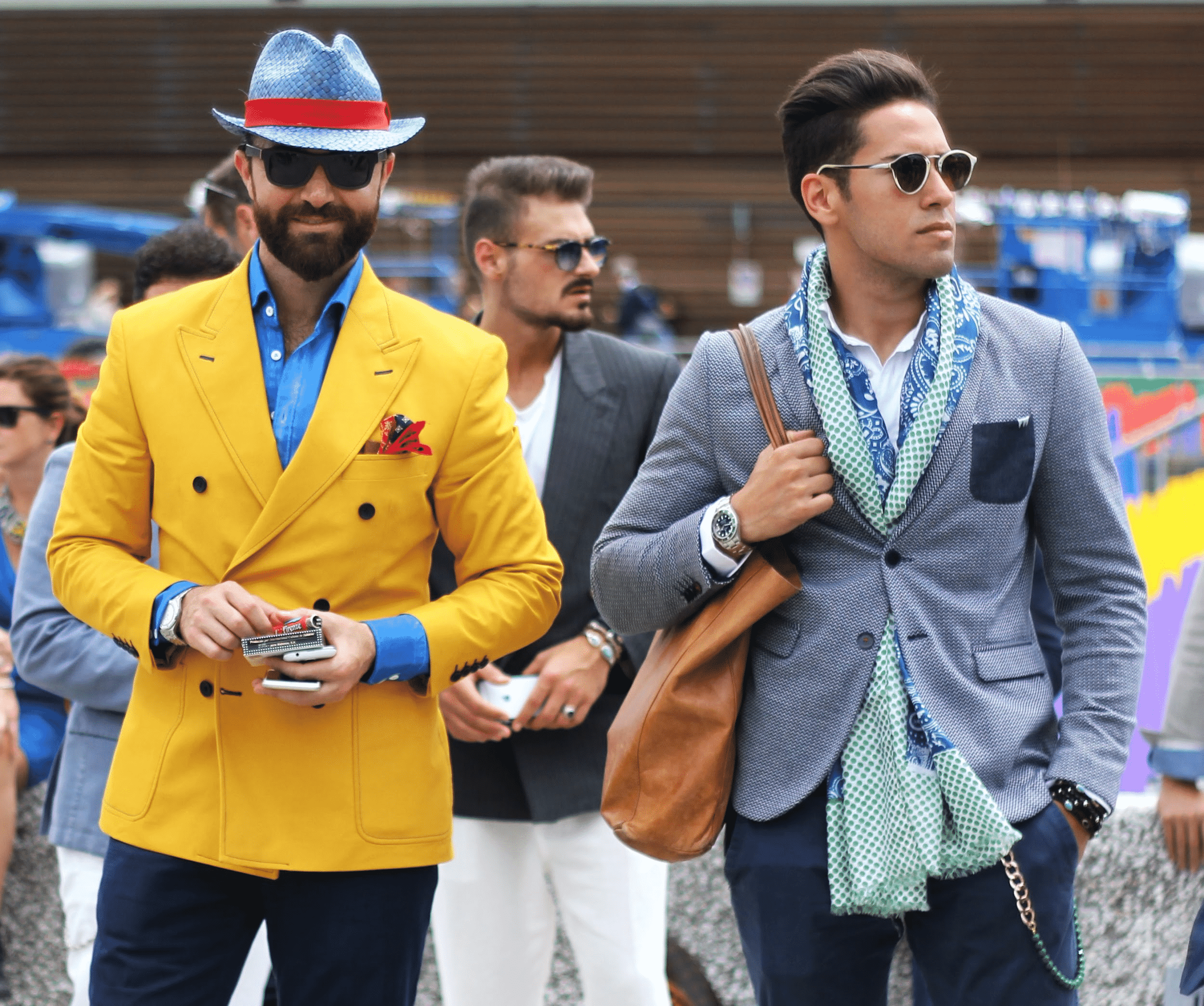 Two men with different fashions