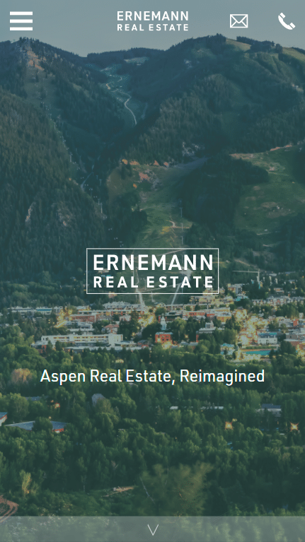 Andrew Ernemann real estate website in Mobile view