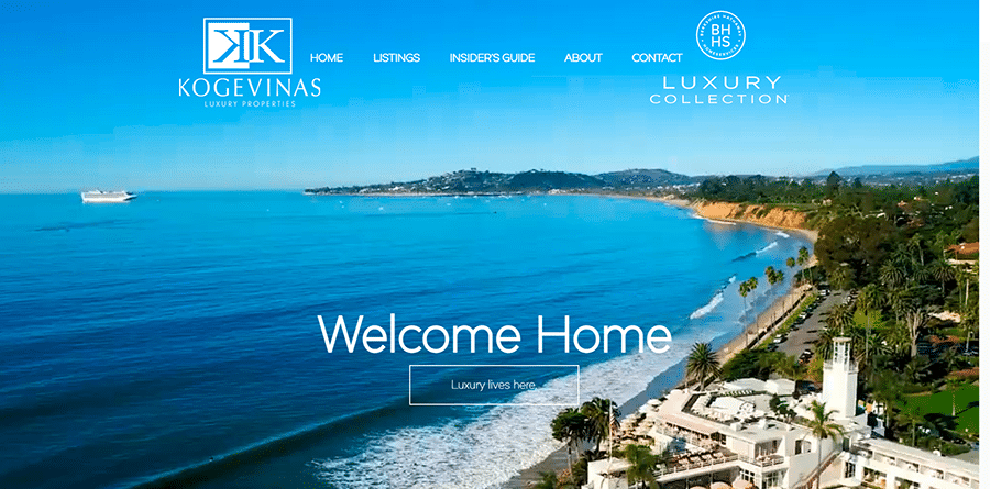 Nancy Kogevina real estate website in desktop view