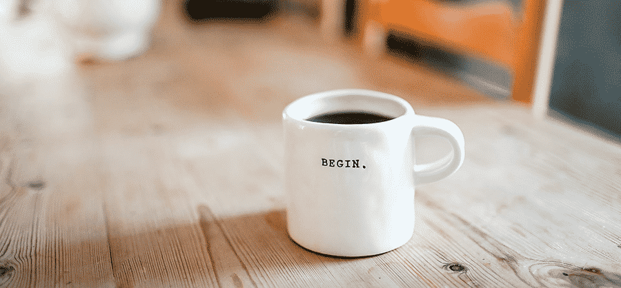 Begin coffee cup