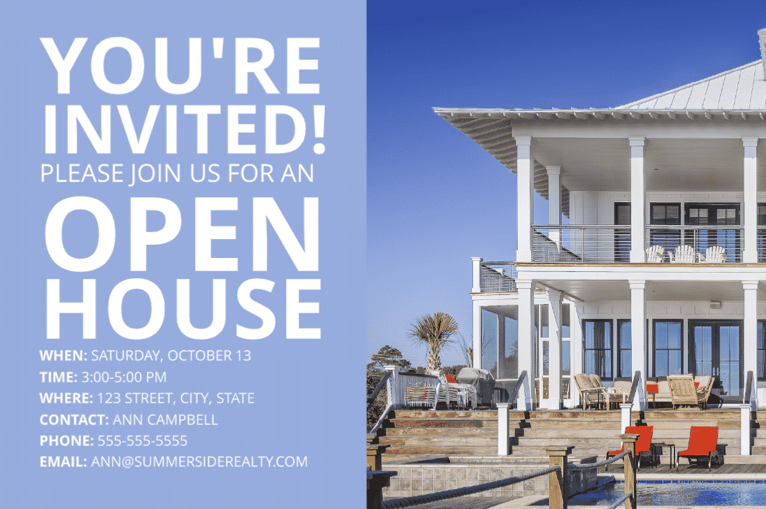 Waterfront Open House Flyer