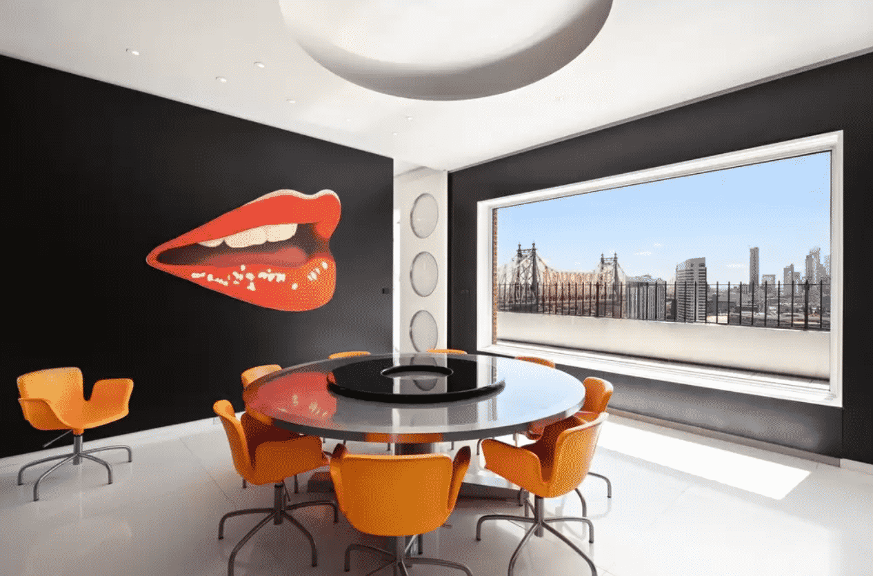 artistic Manhattan penthouse round table