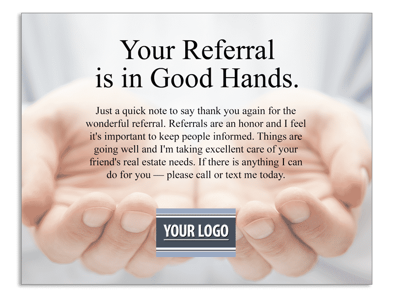 real estate postcard example that solicits referrals