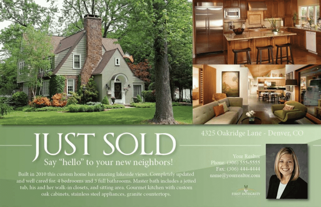 Just Sold Real Estate Postcard - Example