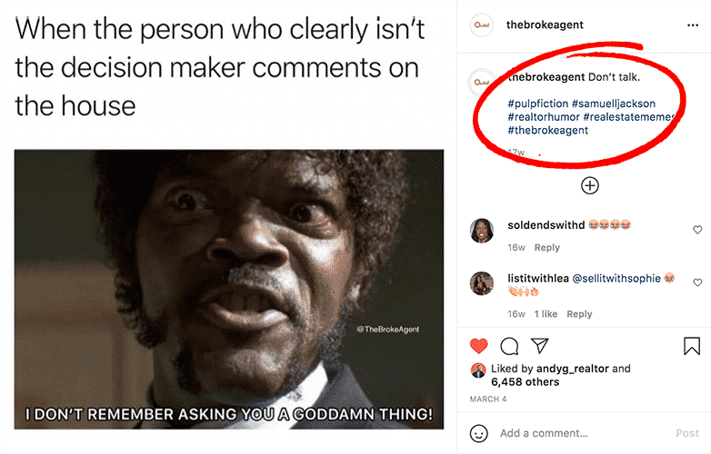 Instragram post from thebrokeagent featuring meme about non-decision makers commenting on property
