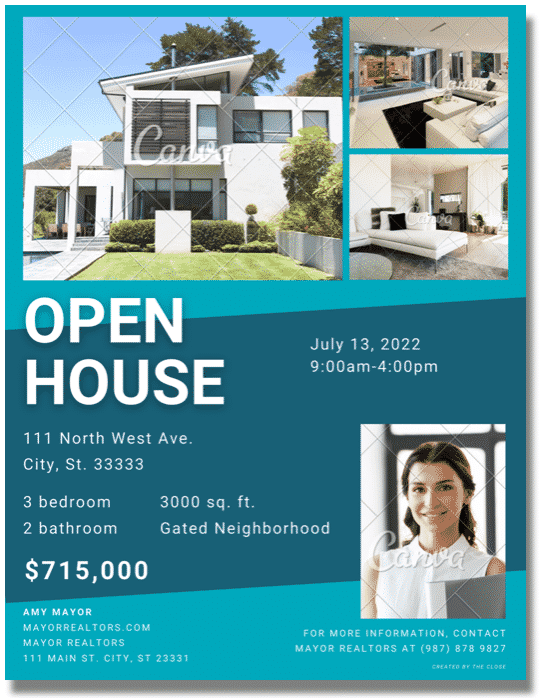 The Close Exclusive Open House Real Estate Flyer Template