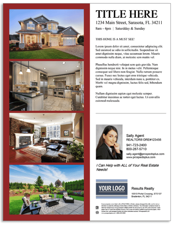 Traditional Open House Real Estate Flyer Template