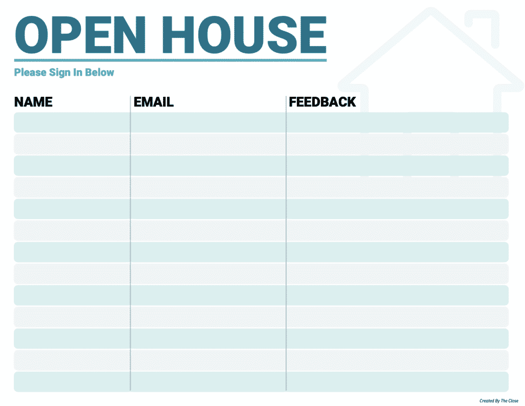 5 Free Open House Sign in Sheets to Try This Weekend