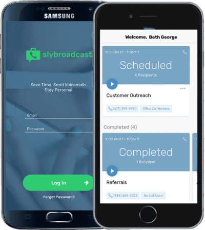 Slybroadcast ringless voicemail app