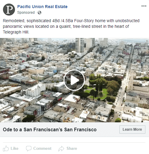 Video Listing Facebook Ad - Pacific union Real Estate Ad