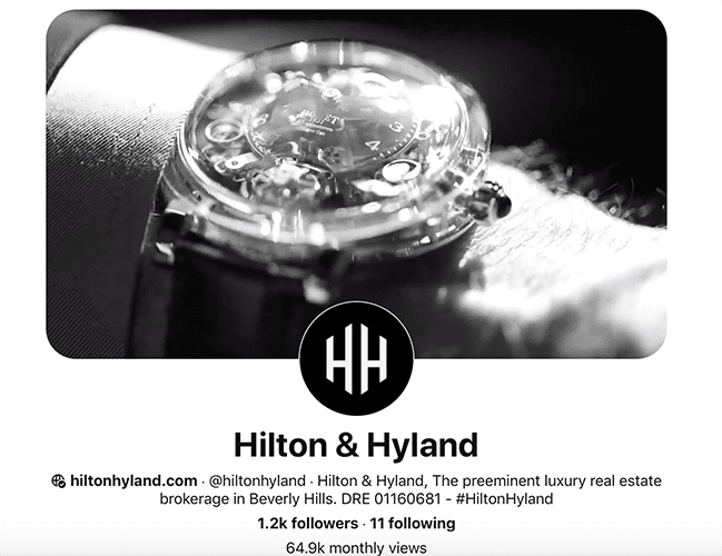 Hilton & Hyland Pinterest profile