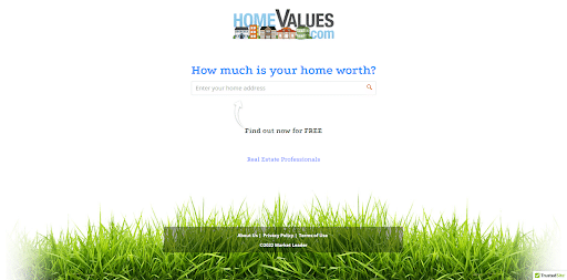 homevalues landing page