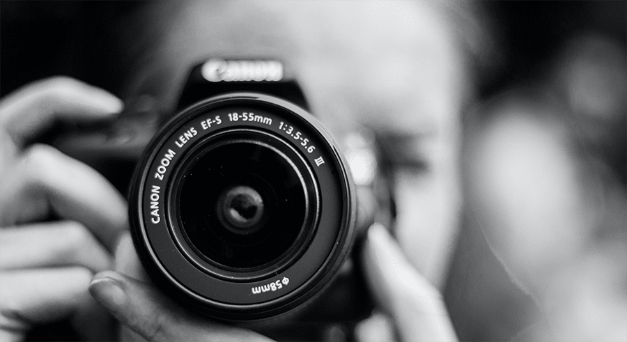 Photographer's camera lens