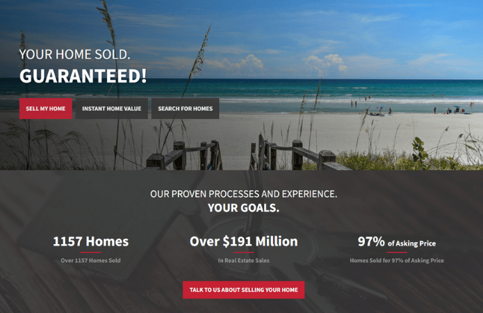 NJ Real Estate Team Landing page example