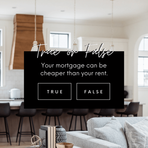 Agent Crate engagement social media template on the cost of a mortgage vs rent