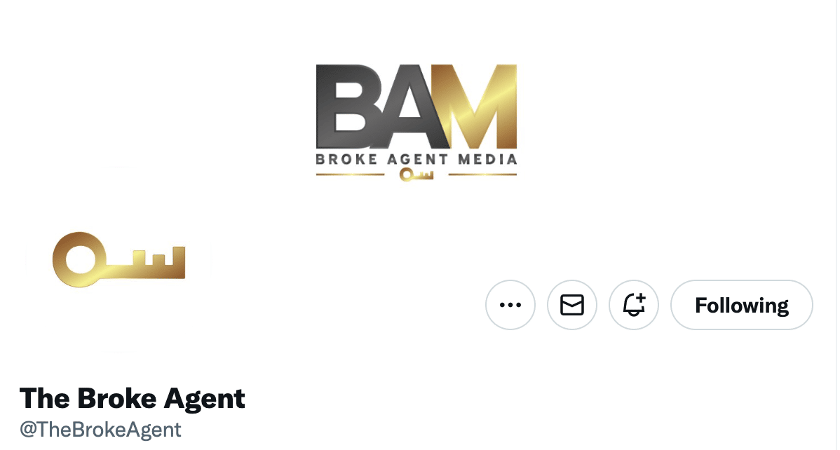 The Broke Agent twitter Account