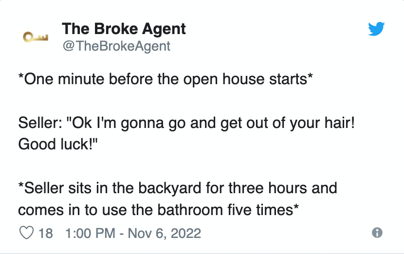 The Broke Agent Twitter post