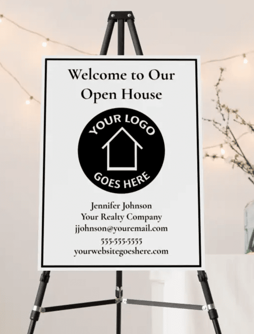 Classy White and Black Real Estate Signs