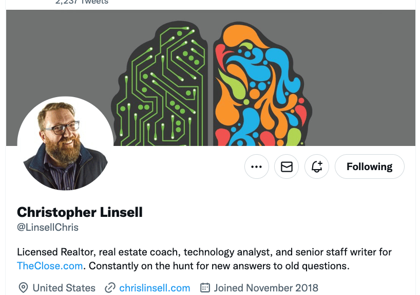 Chris Linsell  twitter Account