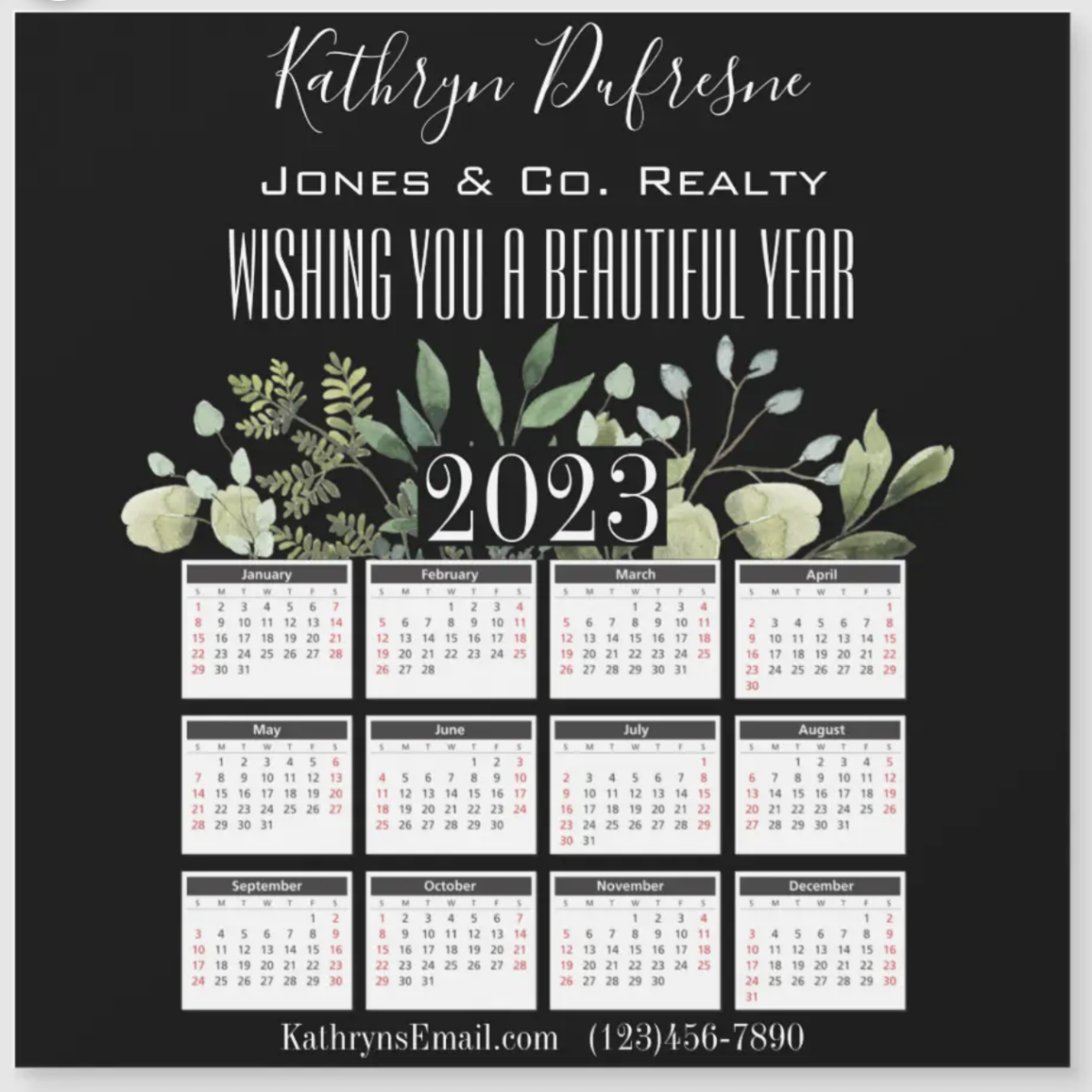 Beautiful Floral 2023 Personalized Magnet