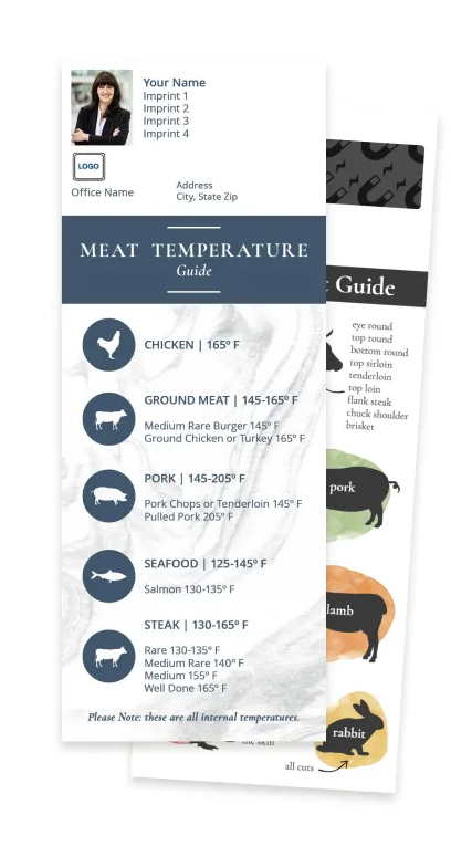 Meat Temperature Guide MagnetCards