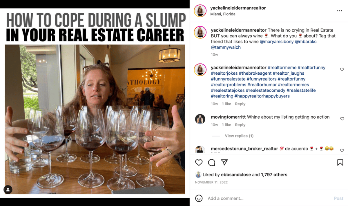 Real estate agent meme on instagram