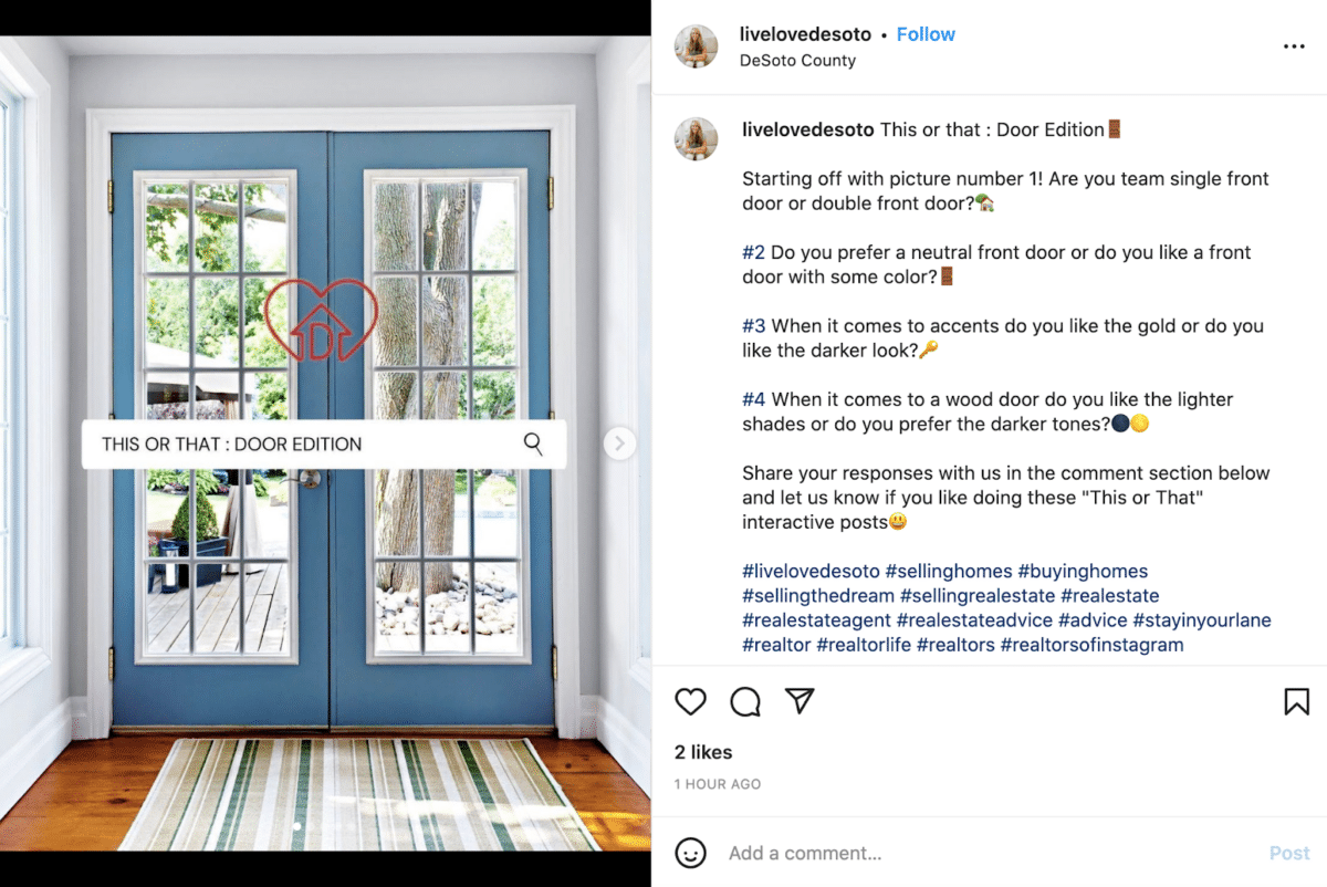 This or That real estate instagram post
