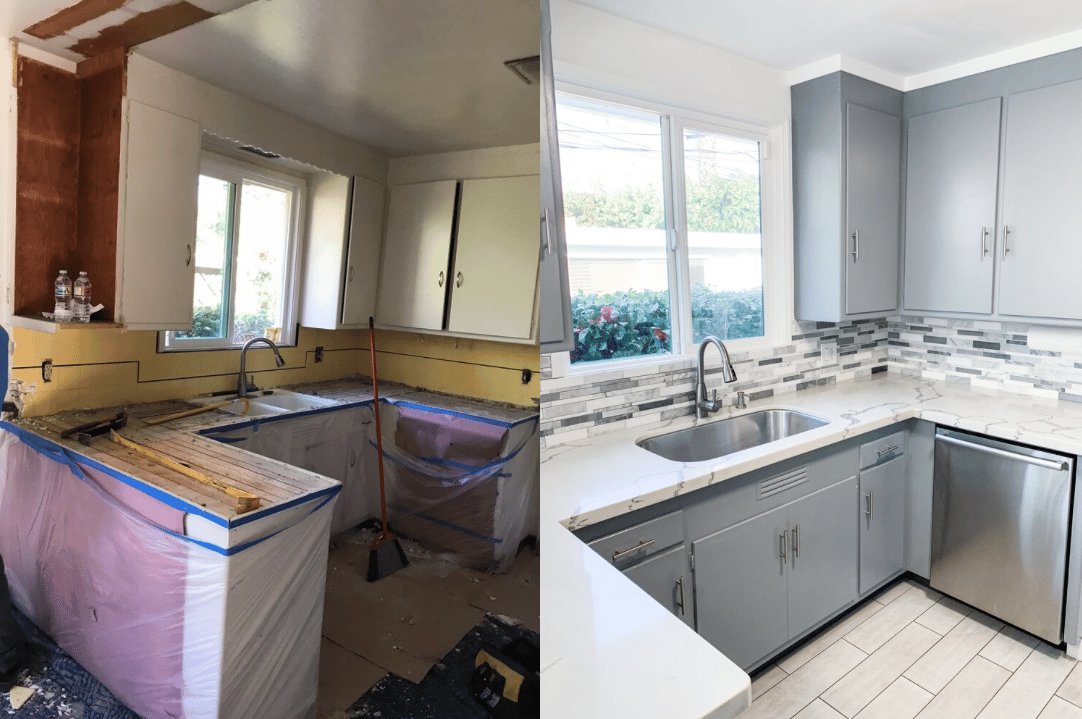 before and after shots of renovation work managed by ReUp