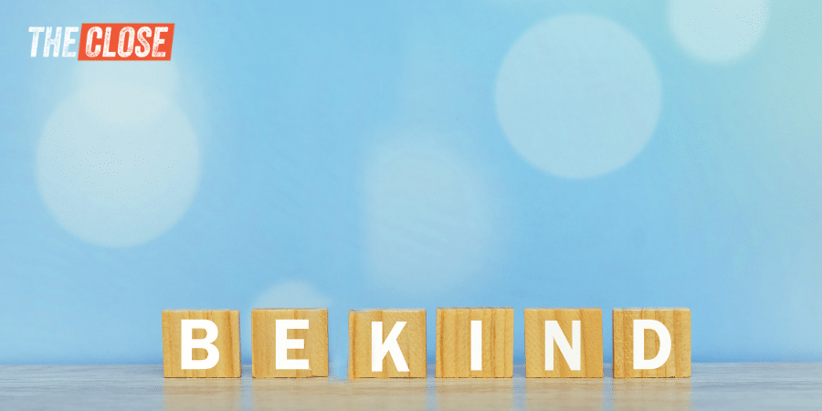 Blocks that spell out "Be kind."