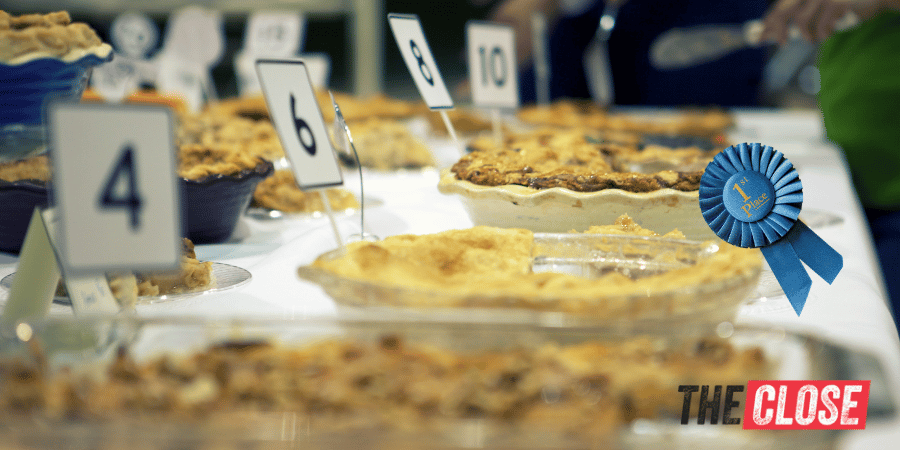 several pies entered into a pie-baking contest