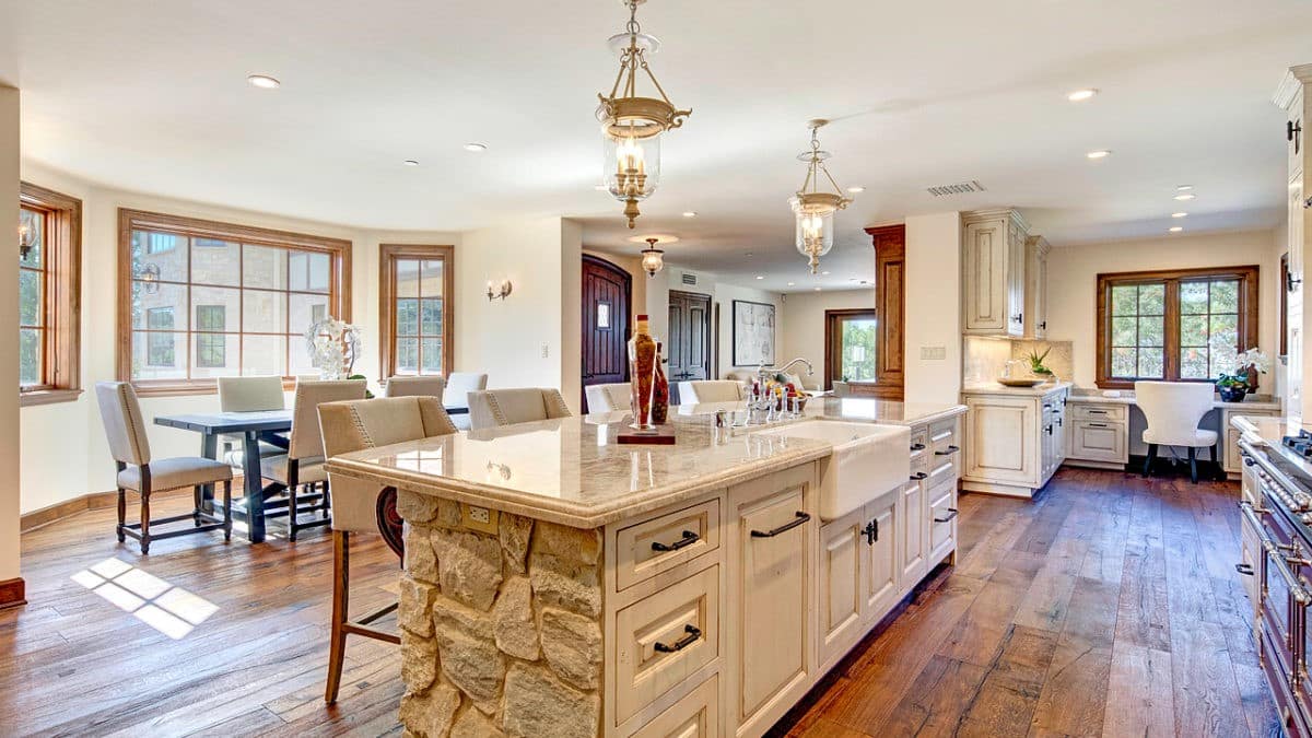 picture of a kitchen in a large home
