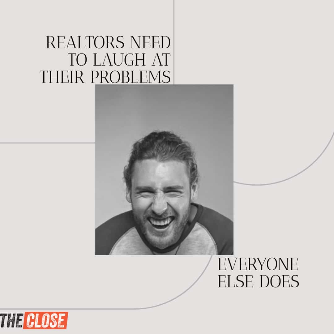 image of a man laughing.