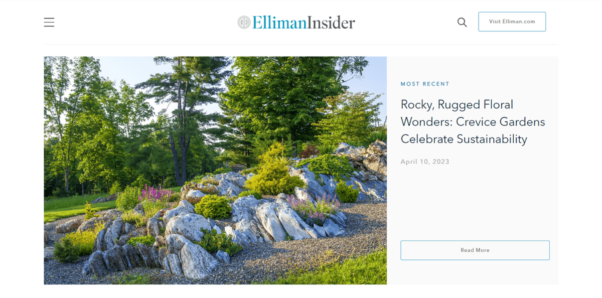 screenshot of the Elliman Insider blog homepage