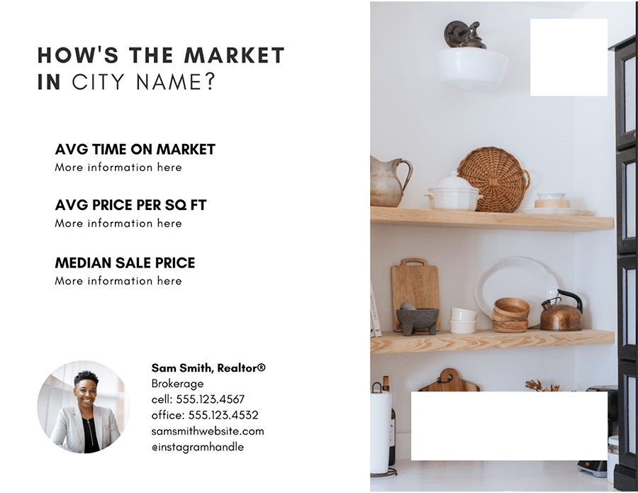 Market update postcard template from Coffee & Contracts