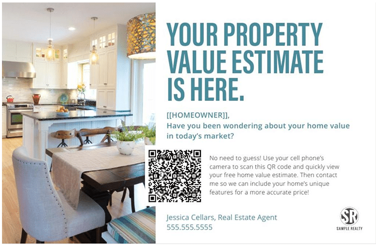 Home valuation postcard template from Corefact