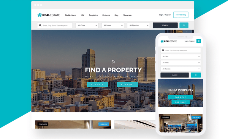 example of an IDX real estate website theme