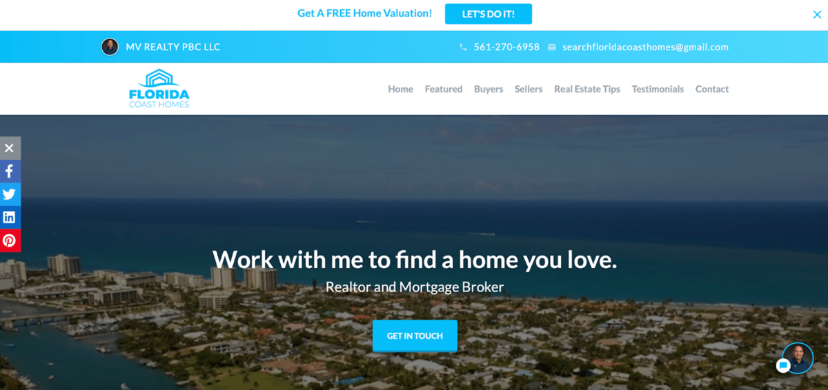 example of a real estate website by Easy Agent Pro from Florida.