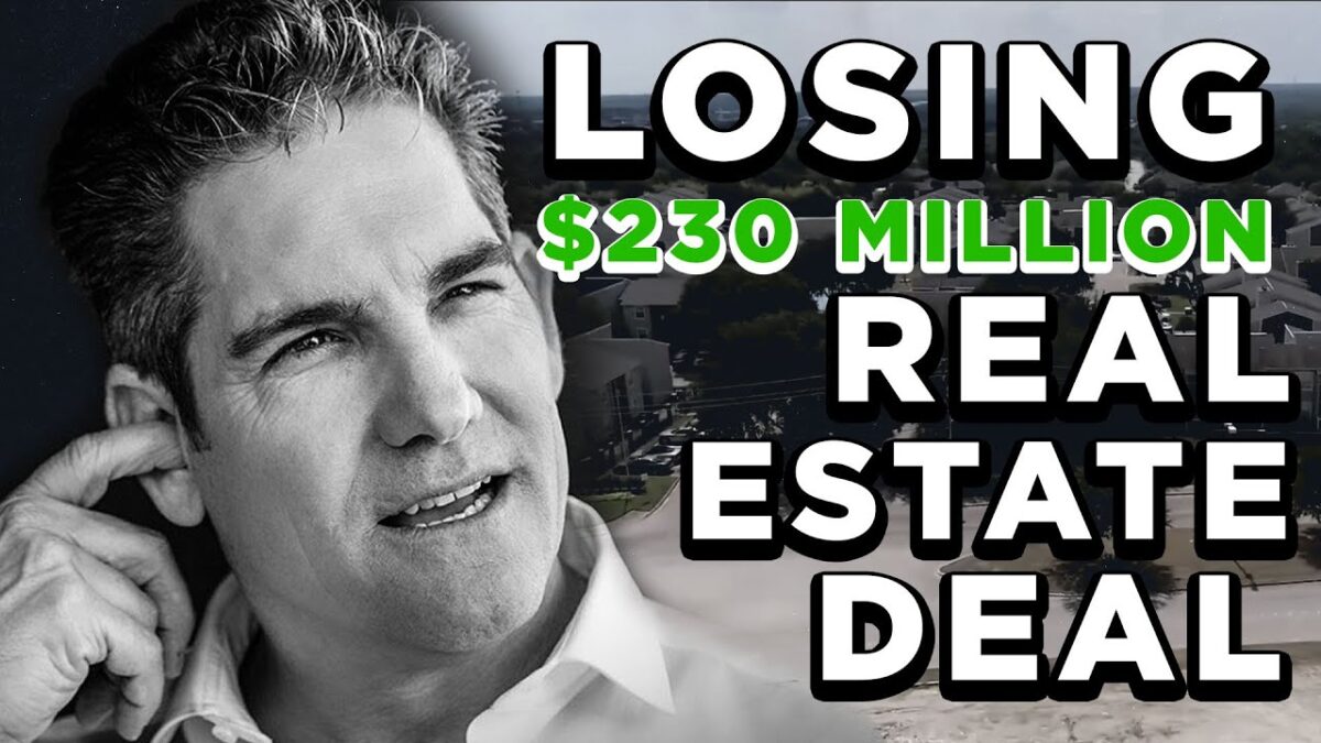Grant Cardone YouTube Channel; image of Grant Cardone over neighborhood image; caption "Losing $230 Million Real Estate Deal"
