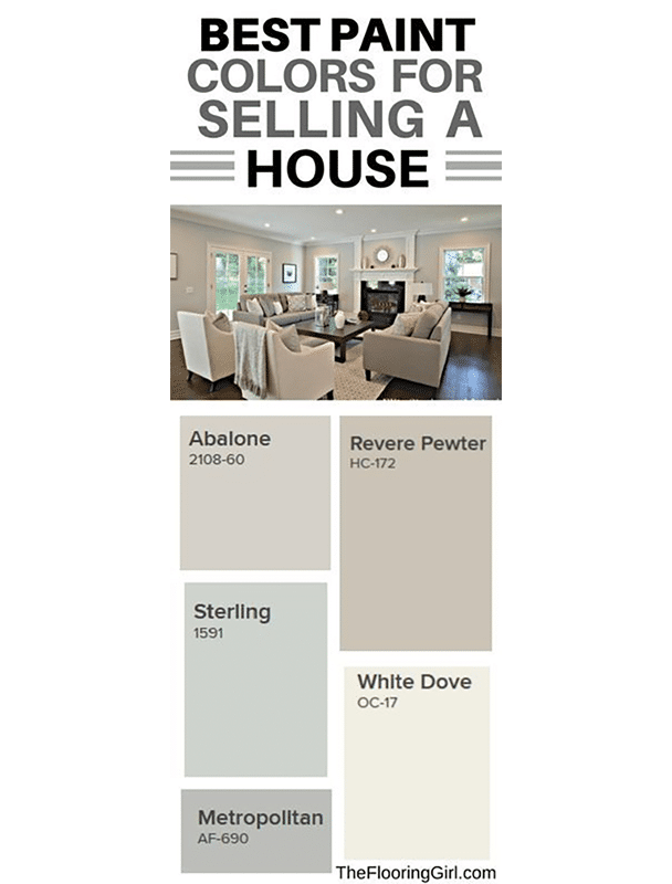 real estate infographic on the best paint colors for selling a house