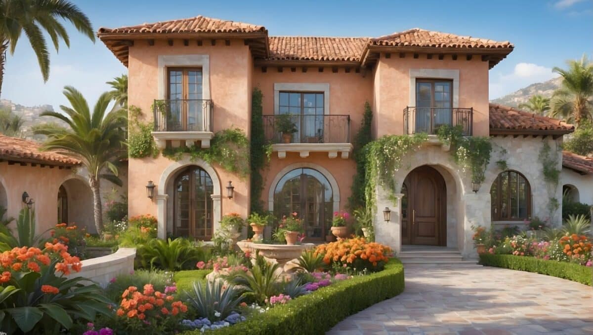 Mediterranean villa with a lush garden