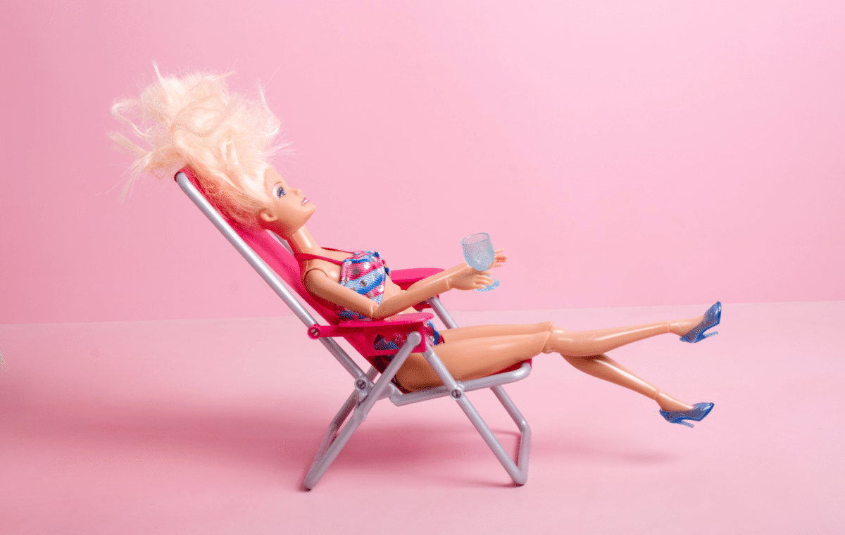 Barbie in a lounge chair