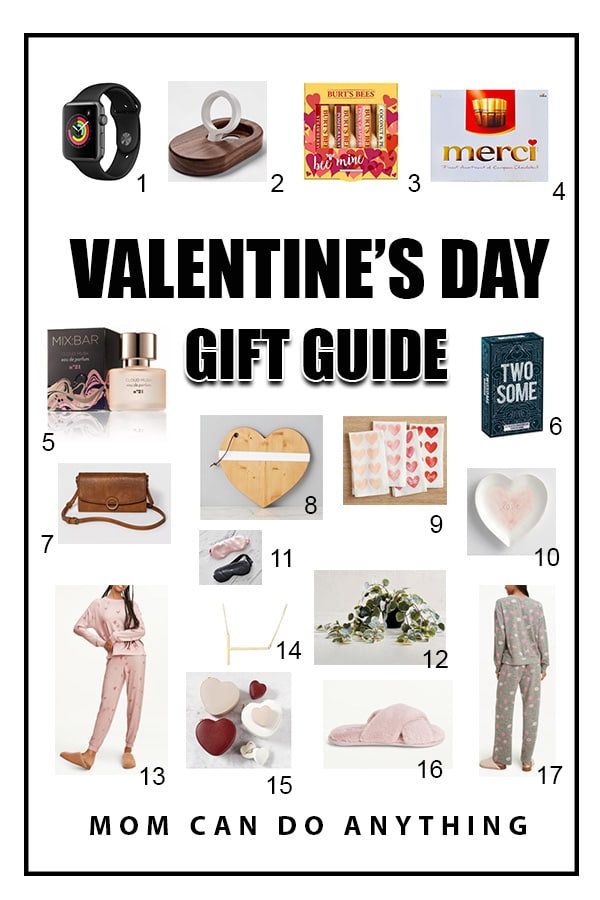 A gift guide showing 17 items from the website Mom Can Do Anything.